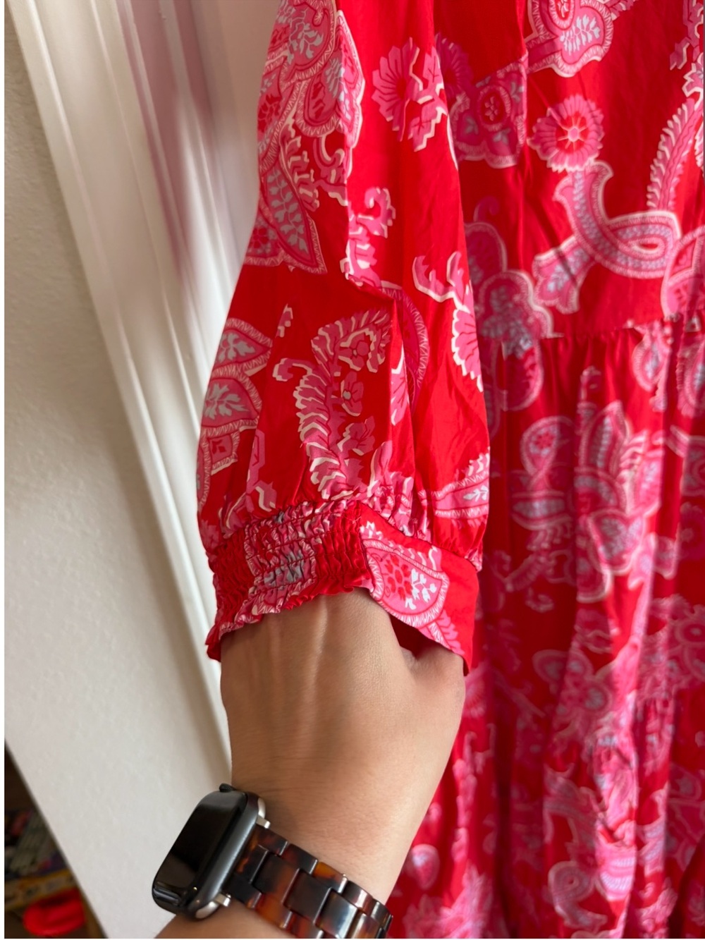 Boden- Red Cary Cotton Midi Dress - Picture 7 of 16